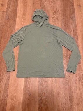 FreeFly Lightweight Bamboo Green Hoodie Size Medium Fishing Organic Camping
